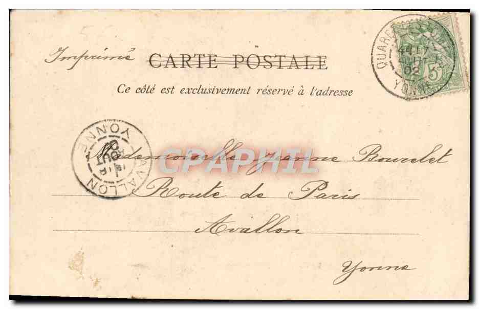 CPA Quarre les Tombes L'Eglise — Back