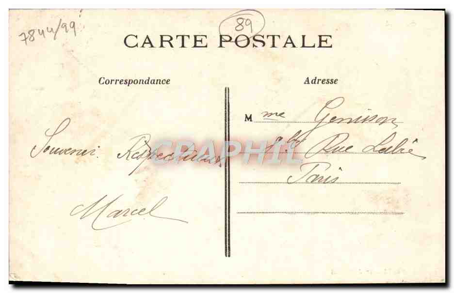 CPA Environs de Quarre Les Tombes Vallee de la Cure Rochers du Gue de Dun — Verso