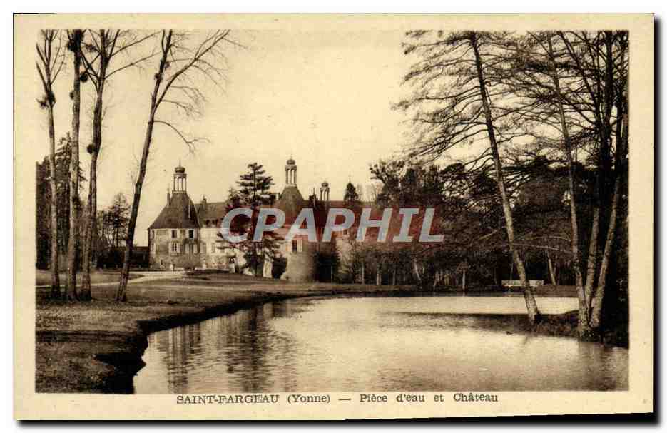 CPA St Fargeau Piece d'eau et Chateau