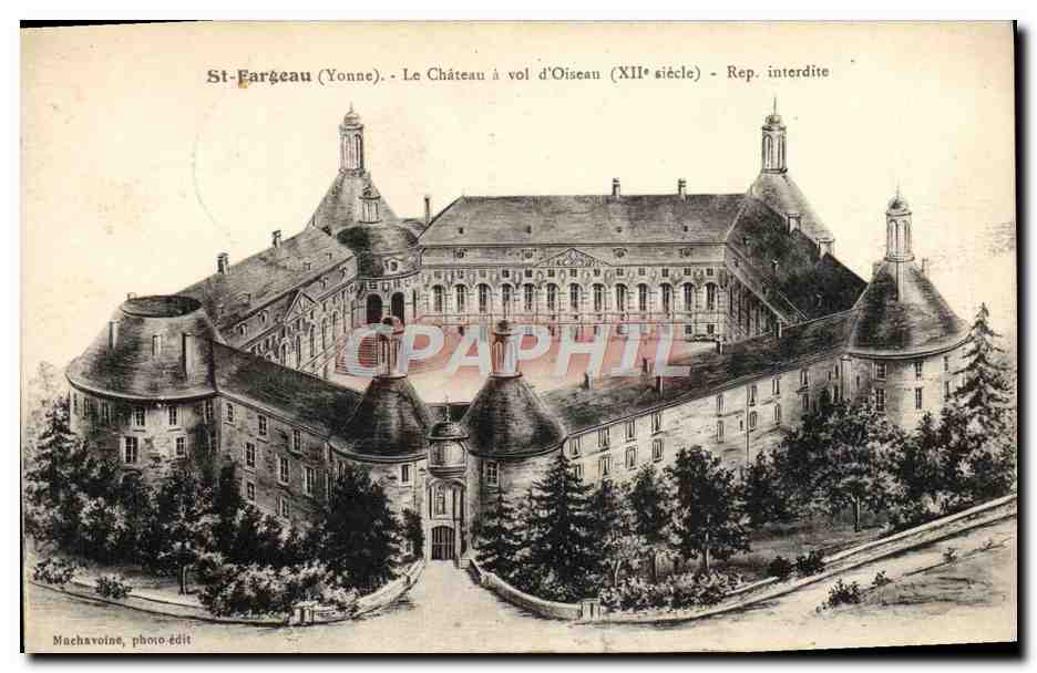 CPA St Fargeau Le Chateau a vol d'Oiseau