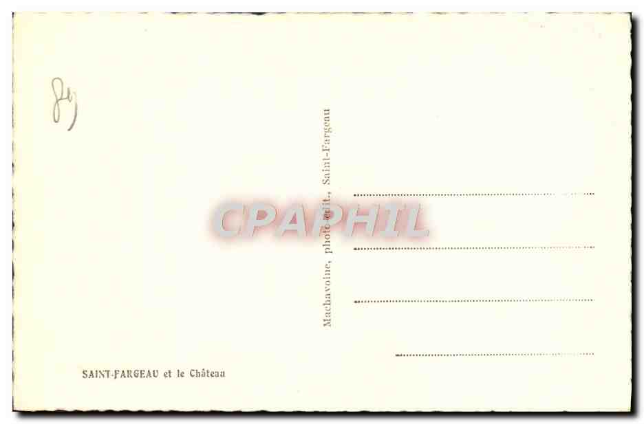 CPA St Fargeau et le Chateau — Back