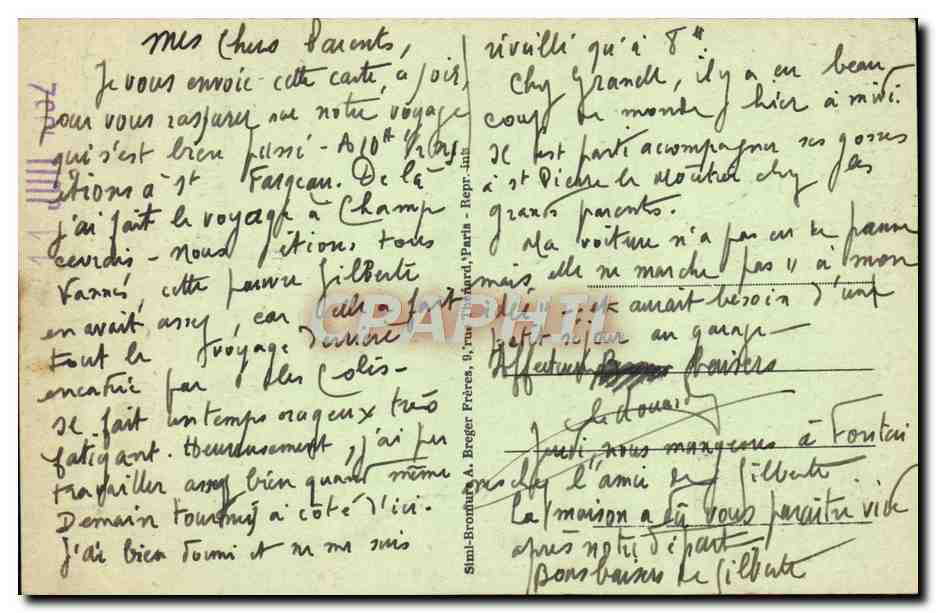 CPA St Florentin Le Grand Bassin peniche Bateau — Back