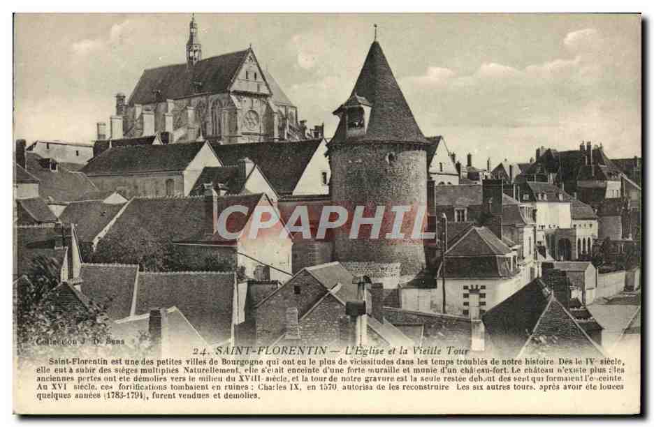 Saint-Florentin — Die Kirche und die Alte Turm — Sammlung J. De Sens