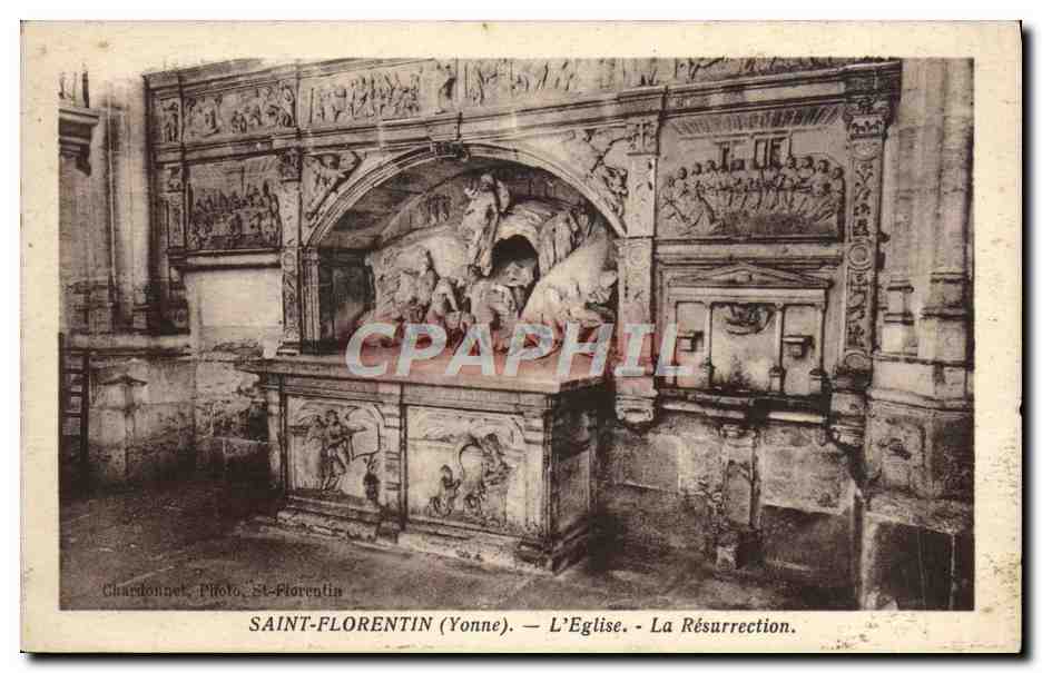 CPA Saint Florentin L'Eglise et La Resurrection