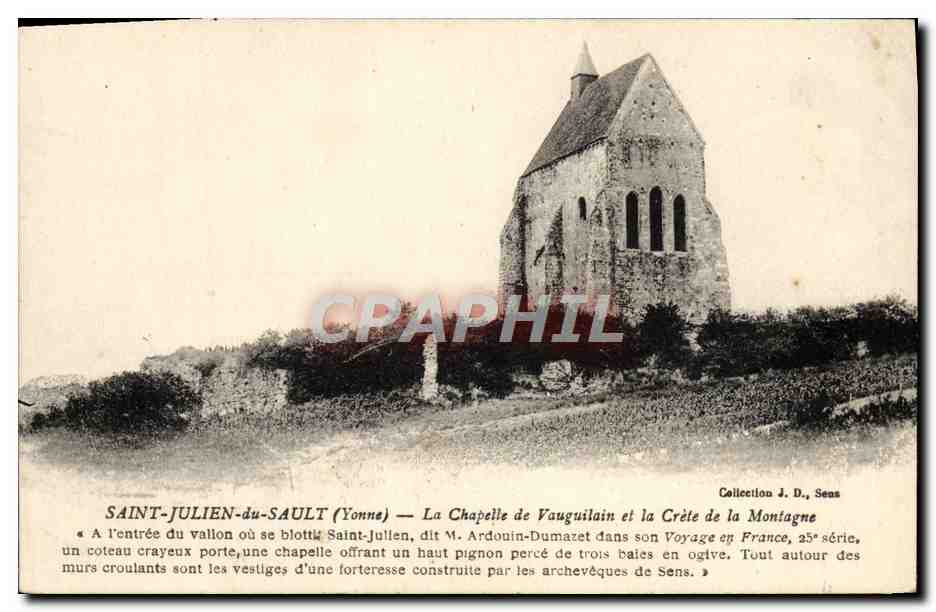 CPA Saint Julien du Sault La Chapelle de Vauguilain et la Crete de la Montagne