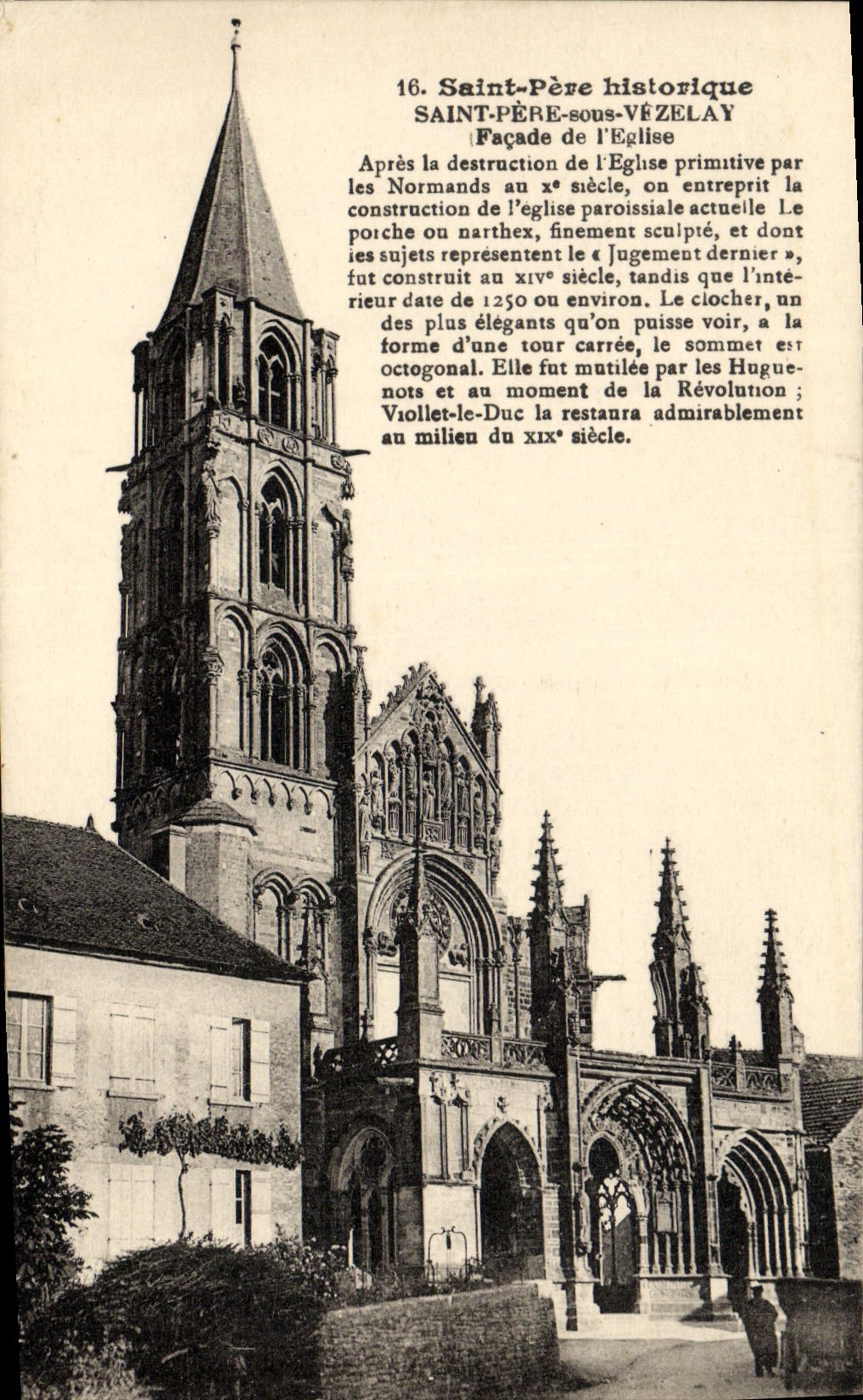 Saint-Père-sous-Vézelay — Fassade der Kirche — Librairie Pothain frères, Avallon