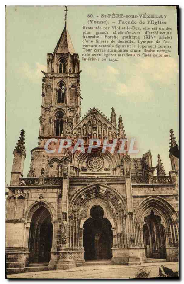 CPA Saint Pere sous Vezelay Facade l'Eglise 