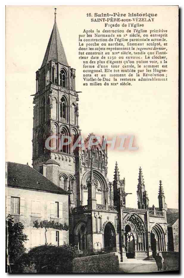 Saint-Père-sous-Vézelay — façade de l'église — éd. Porthan frères, n° 89