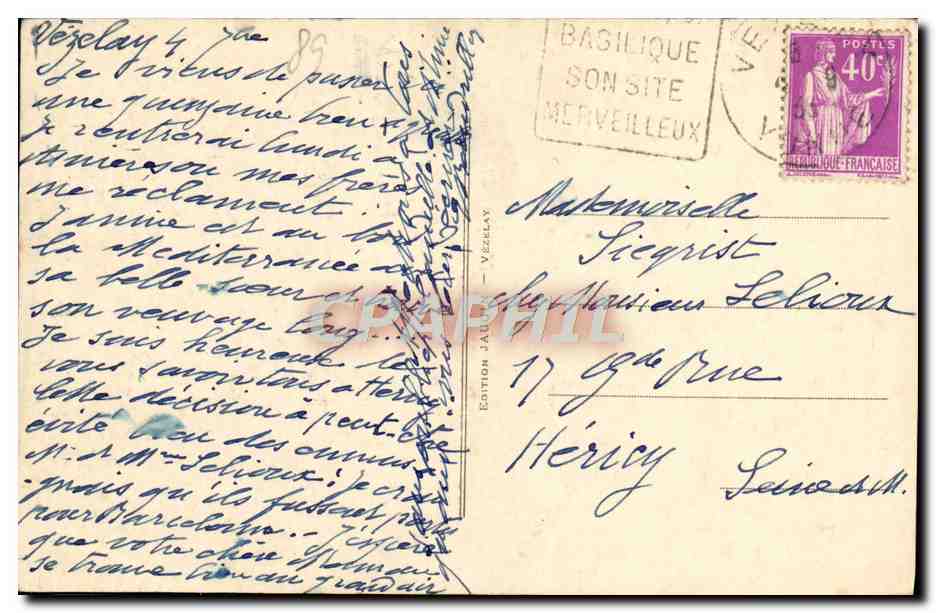 CPA Saint Pere sous Vezelay l'Eglise Ensemble du Portail principal — Verso