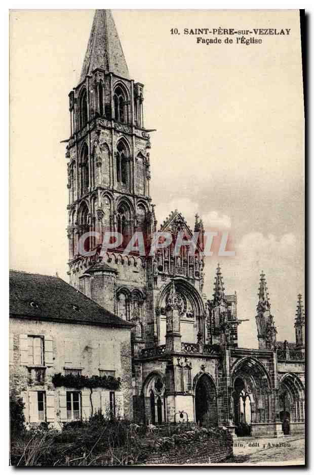 CPA Saint Pere sour Vezelay Facade de l'Eglise
