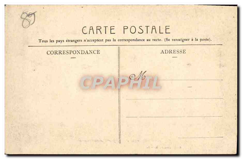 CPA Sens La Caisse d'Epargne et le Square Jean Cousin — Rückseite
