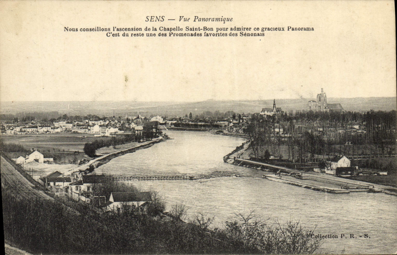 CPA Sens Vue Panoramique Nous conseilions l'ascension de la Chapelle Saint Bon pour admirer