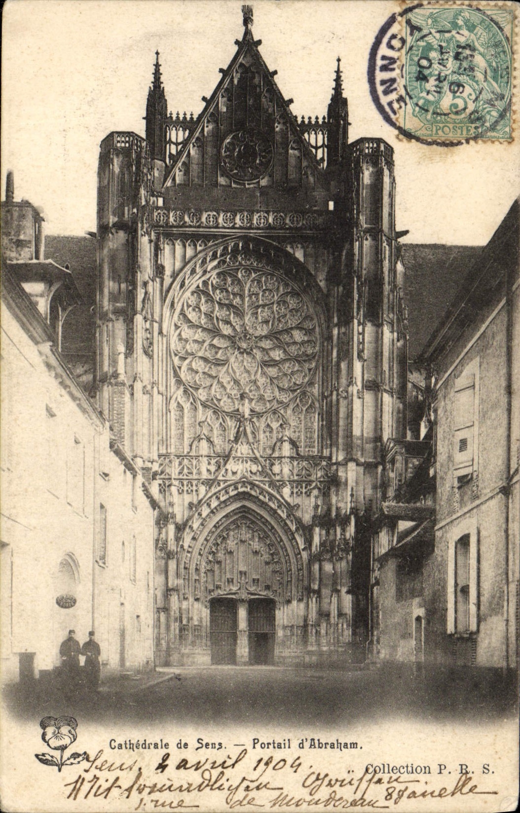 Cathédrale de Sens — Portail d'Abraham — Collection P. R. S.