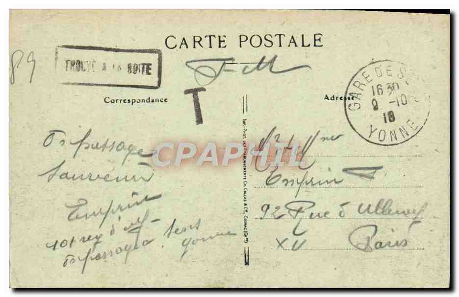 CPA Sens Vue Panoramique  — Rückseite