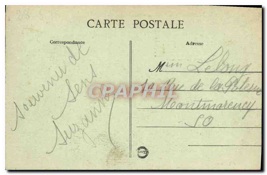 CPA Sens Le Square Jean Cousin et la Caisse d'Epargne — Rückseite