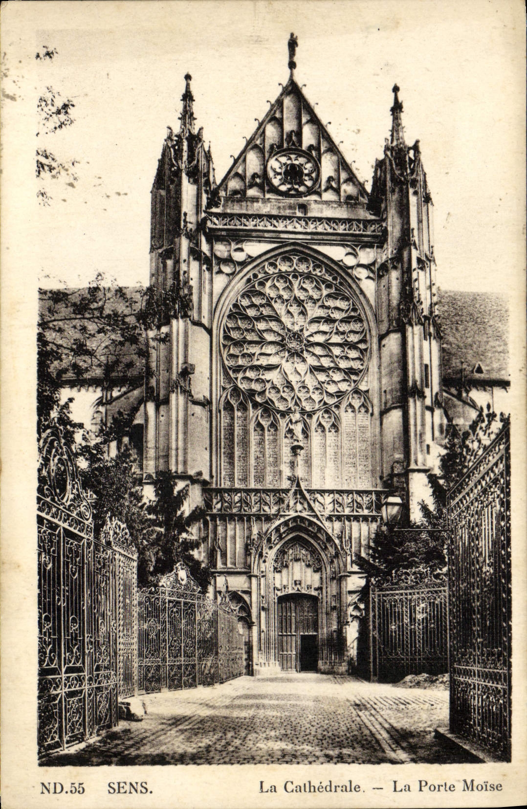 CPA Sens La Cathedrale La Porte Moise