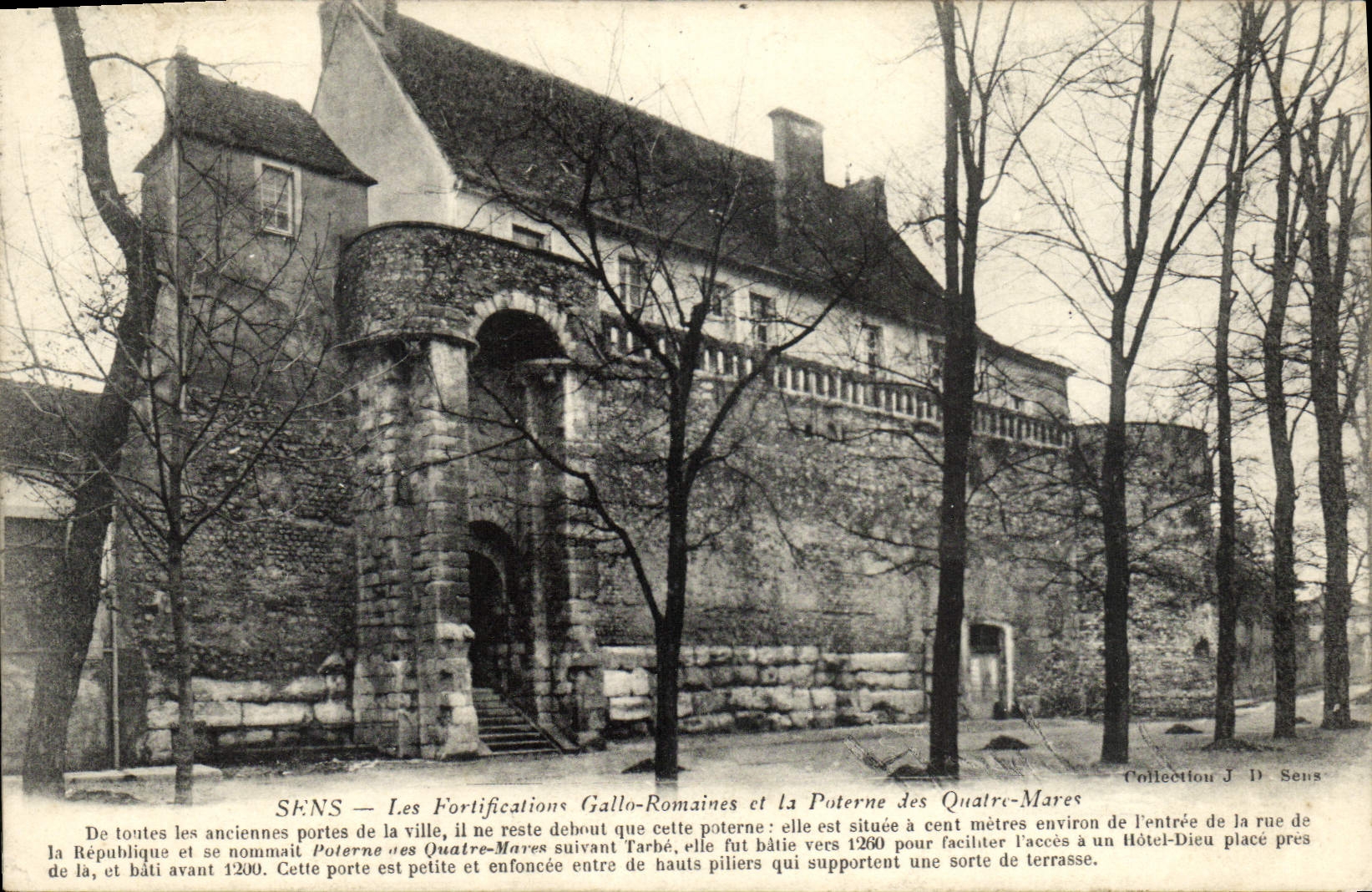 Sens — Les Fortifications Gallo-Romaines et la Poterne des Quatre-Mares — Collection J D Sens
