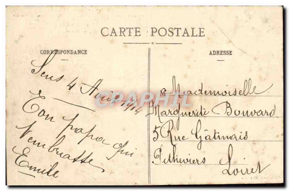 CPA Sens La Caisse d'Epargne — Rückseite
