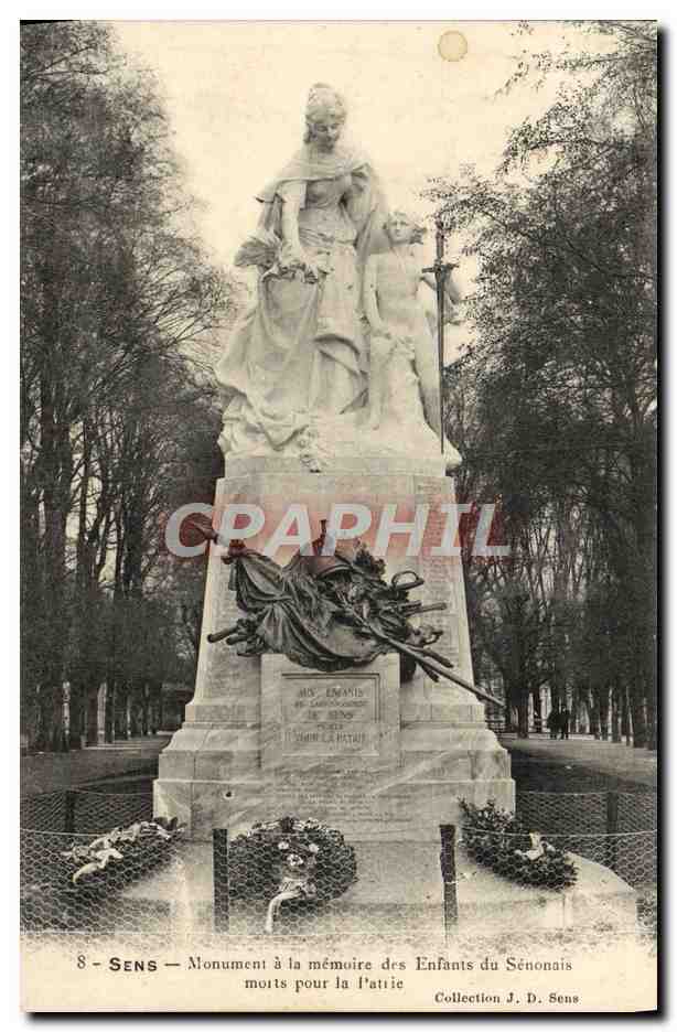 Sens — Monument à la mémoire des Enfants du Sénonaïs morts pour la Patrie — Collection J. D. Sens