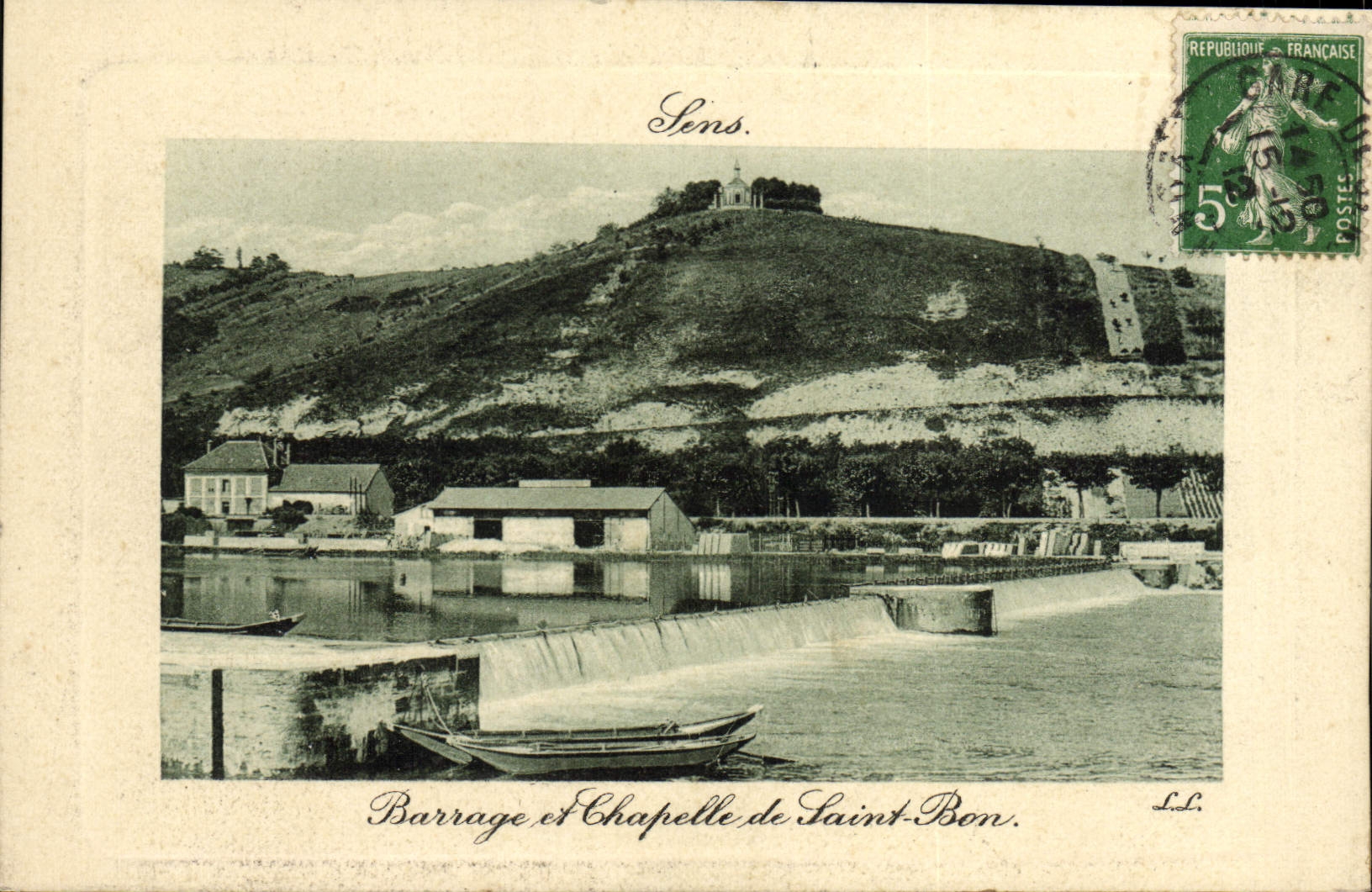 CPA Sens Barrage et Chapelle de Saint Bon