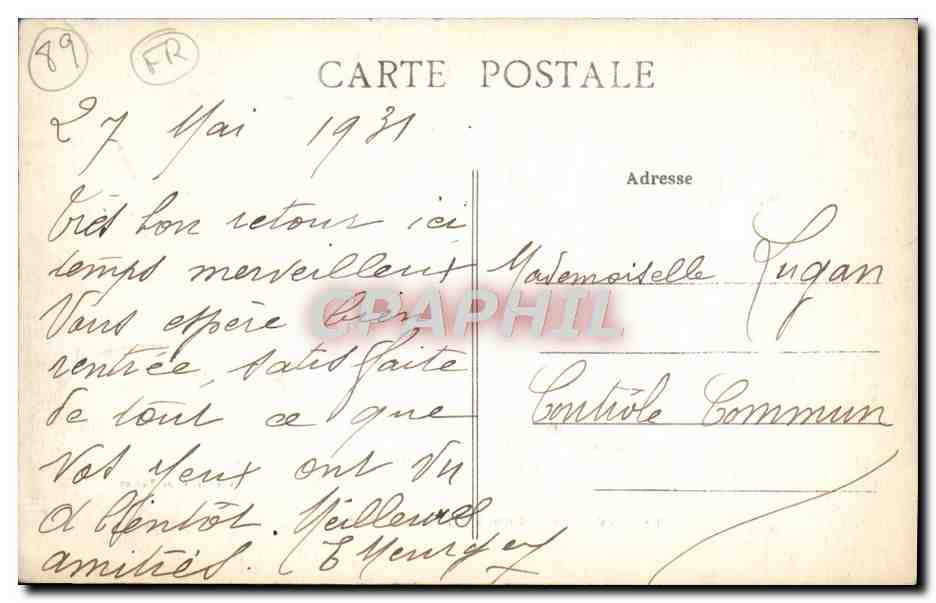 CPA Tanlay Le Chateau A Vol d'Oiseau — Back