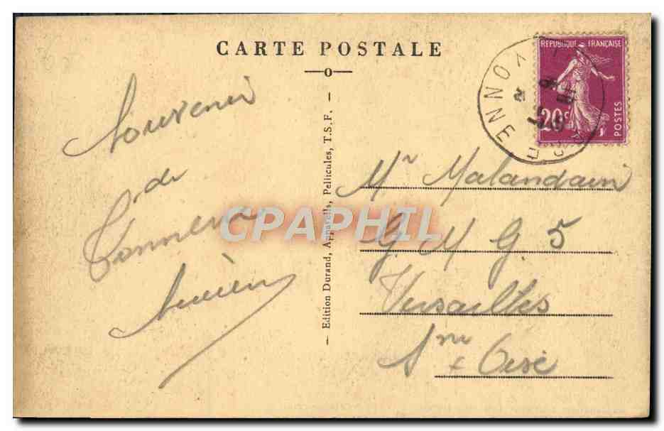 CPA Tonnerre La Fosse Fione Lavoir  — Rückseite