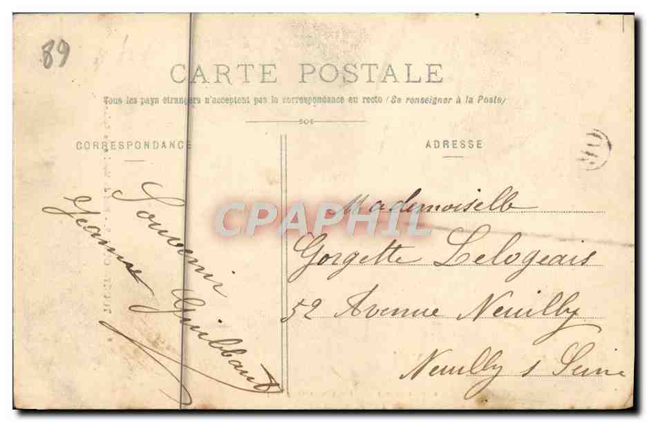 CPA Toucy Moulins Bief du Moulin de Roland — Back
