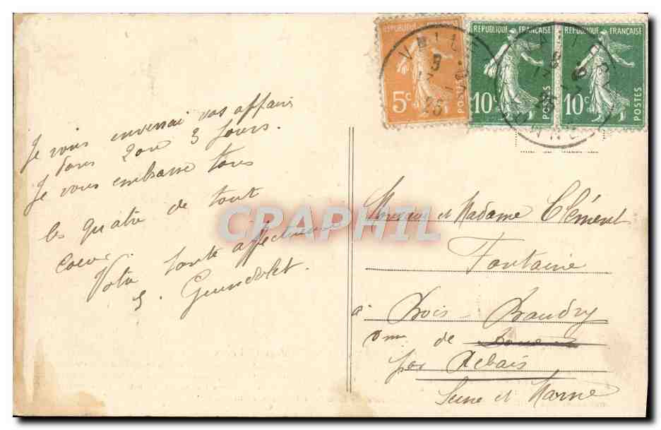 CPA Vallery Les deux Chateaux — Verso