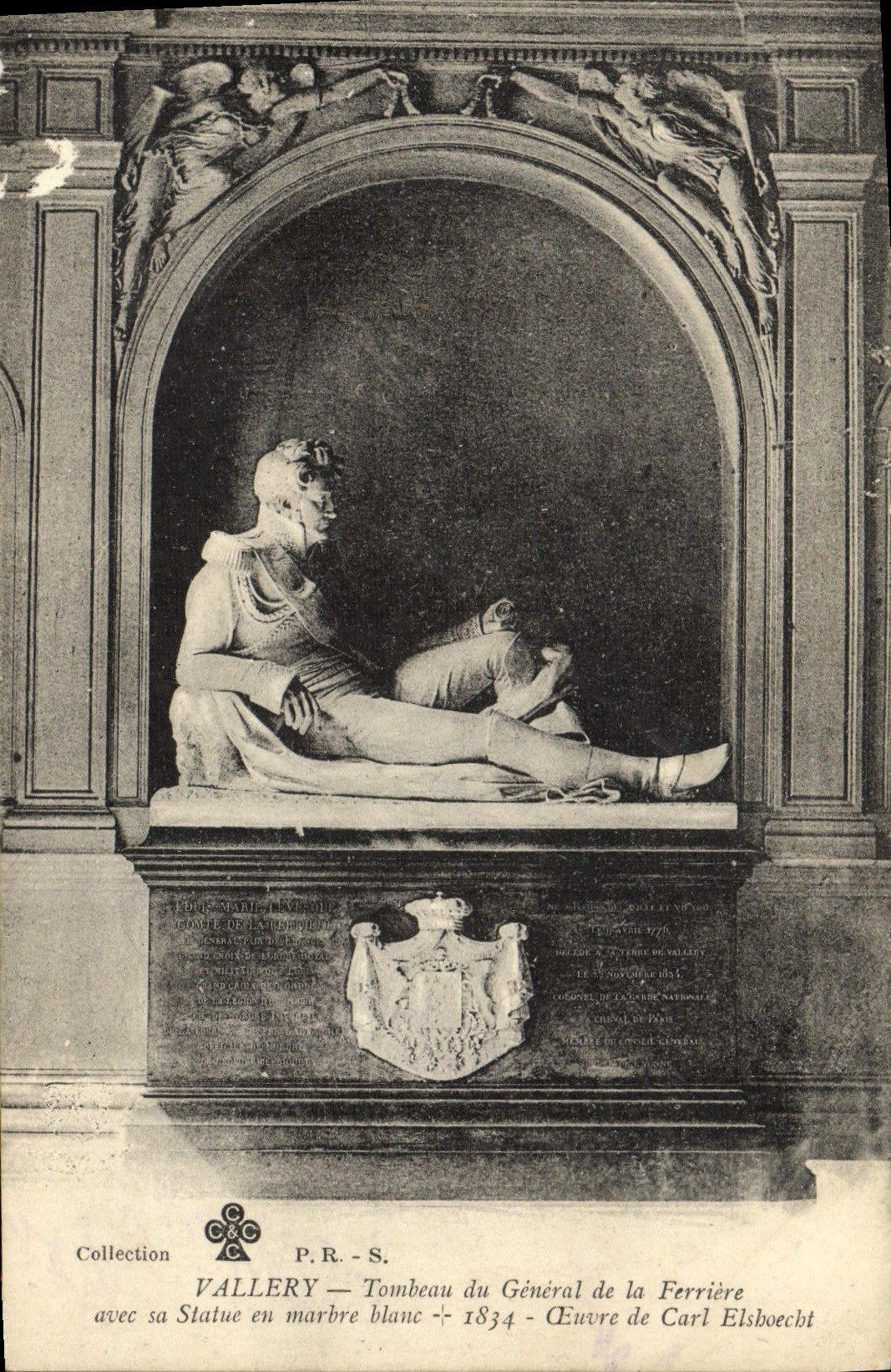 Tombeau du Général de la Ferrière — Statue en marbre blanc — œuvre de Carl Elsboeckt