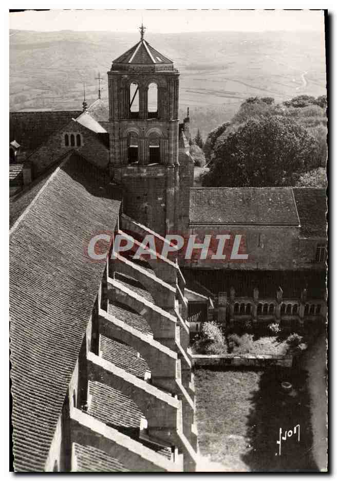 CPM Vezelay Basilique de la Madeleine La Tour St Antoine vue du haut de la Tour de la facade