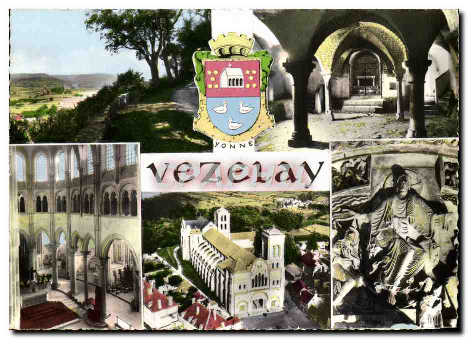 Vézelay — Vue panoramique et détails architecturaux — Éditeur CIM