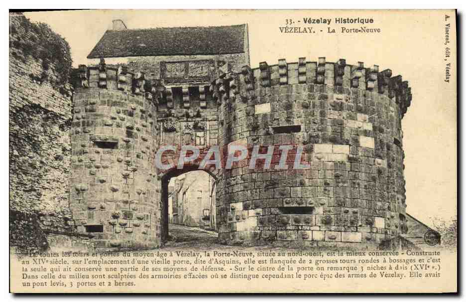 CPA Vezelay Historique La Porte Nenve