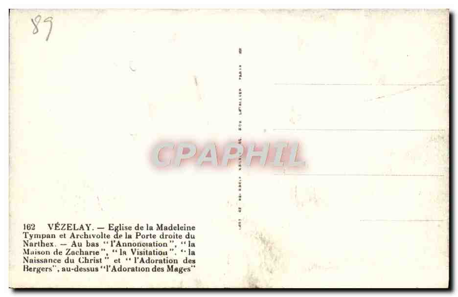Vézelay — Église de la Madeleine — Tympans et Archivolte de la Porte droite — Verso