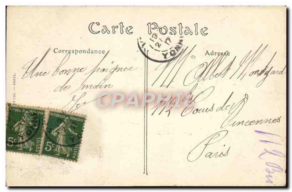 CPA Vezelay Abside de L'Eglise de la Madeleine — Rückseite