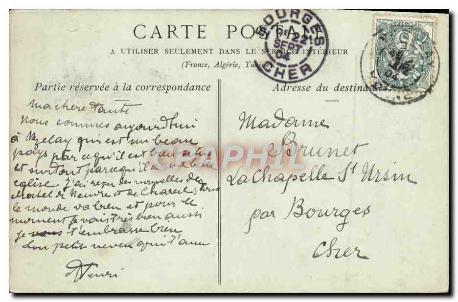 VÉZELAY — L'Abside de l'Église de la Madeleine — Collections ND. Phot. — Rückseite