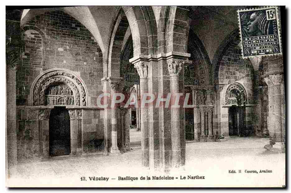 CPA Vezelay Basilique de la Madeleine Le Narthex