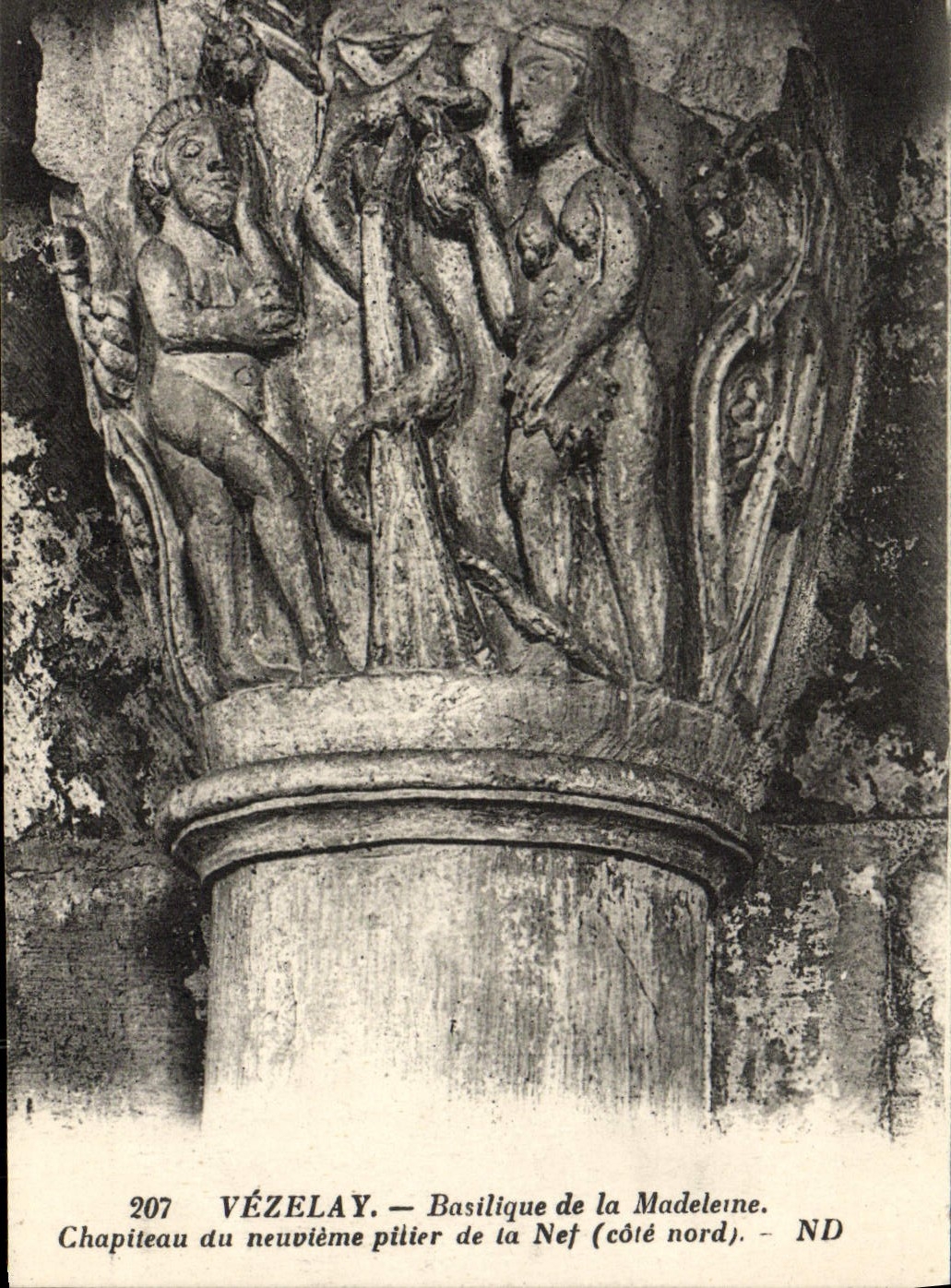 Vézelay — Chapiteau du neuvième pilier de la Nef (côté nord) — Basilique de la Madeleine