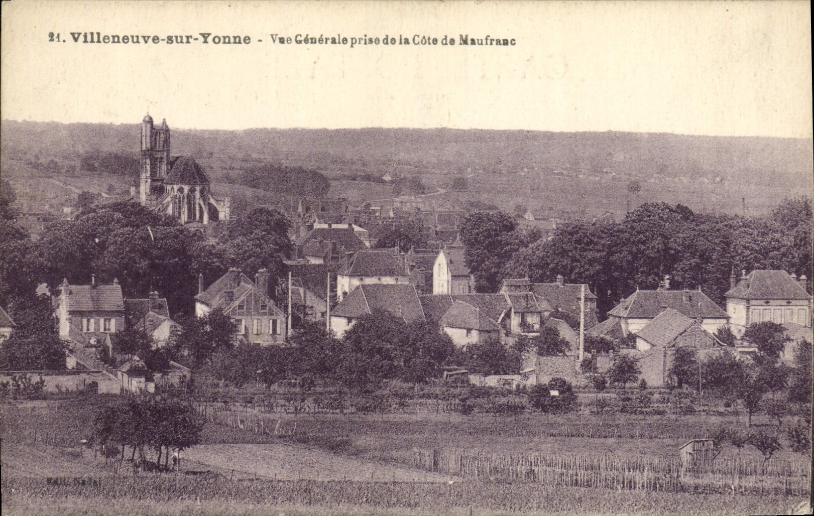 Villeneuve-sur-Yonne — Vue Générale prise de la Côte de Maufranc — WAIL Néral, n°24