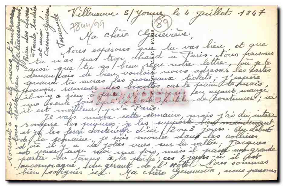 Villeneuve-sur-Yonne — Il grande digrifo della Yonne — editore Cap, n° 42 — Verso
