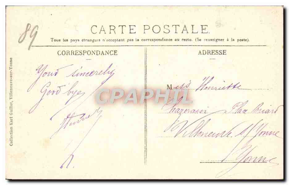 Recuerdo — Villeneuve-sur-Yonne — editor no visible — Reverso