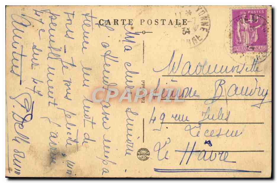 Villeneuve-sur-Yonne — Rue Carnot und Porte de Sens — Innenansicht — Rückseite