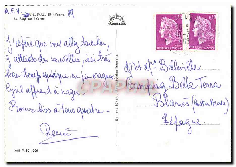 Le Pont sur l'Yonne — vue panoramique — Éditions SODPER — Reverso