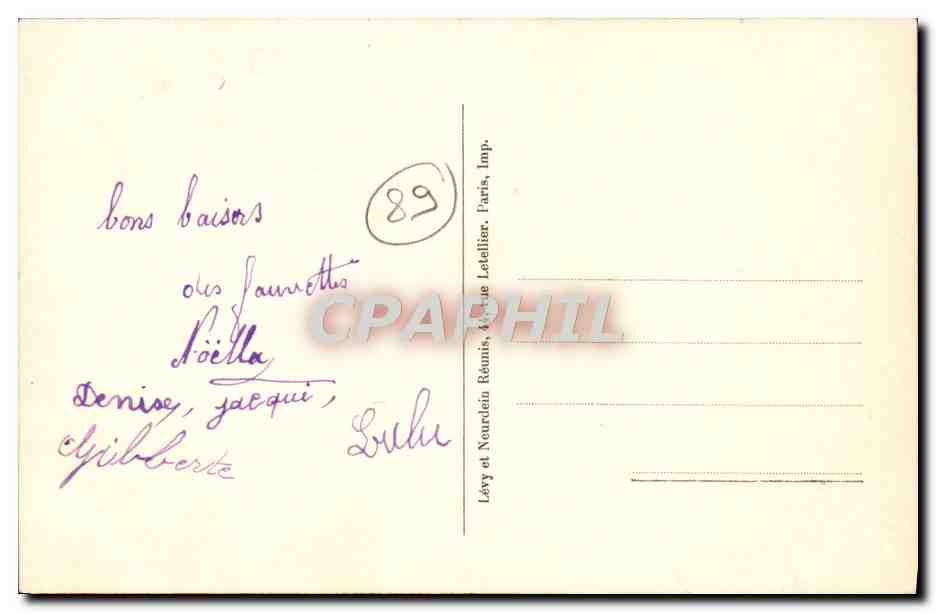 CPA Souvenir De l'Yonne — Verso