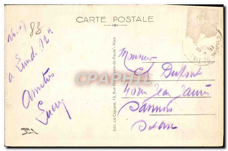 CPA Les Beaux Sites Des Alpes Maritimes Le Var a l'Entree Du Defile De La Mescla — Verso
