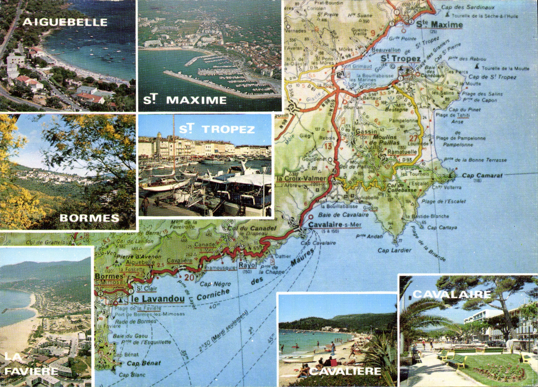 Aiguebelle, St Maxime, St Tropez, Bormes, La Favière, Cavalière — Souvenir de la Côte Varoise