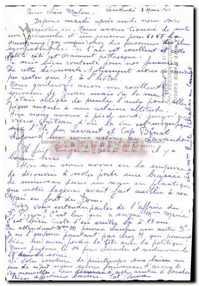 Vue du village de Gémenos — éditeur IR — n° de série 1R — Reverso