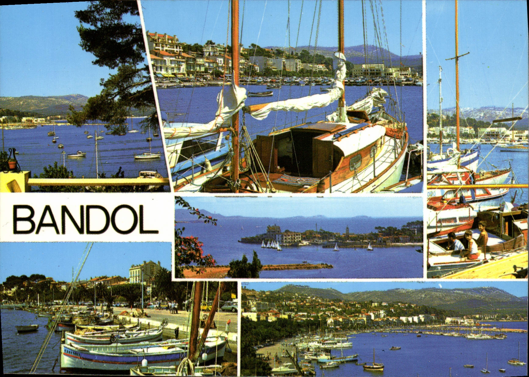 Bandol — Panoramablick auf den Hafen und die Boote — Les Editions Chromo