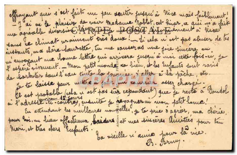 Bandol — Pension 'Le Goeland', coin du jardin — La Côte d'Azur — Rückseite