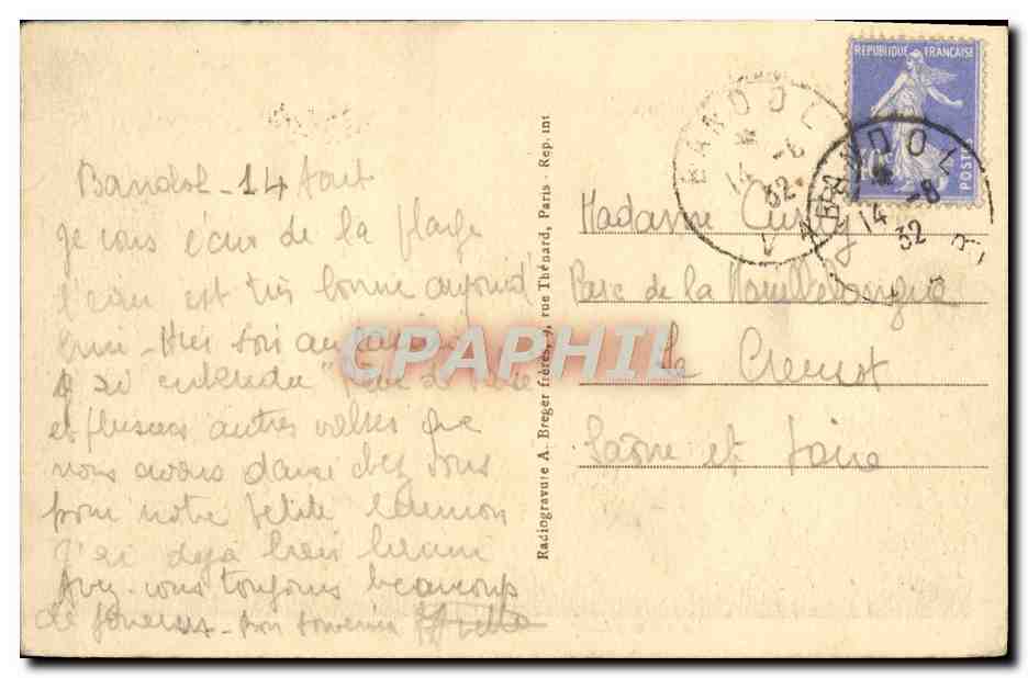 CPA La Cote d'Azur Bandol Le Port Bateaux — Rückseite