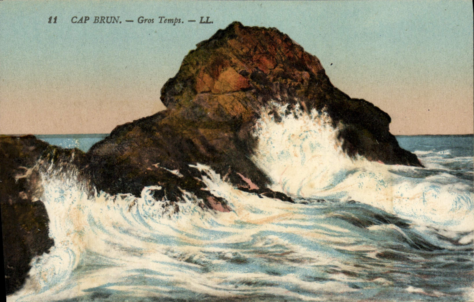 Cap Brun — Gros Temps — LL. — Imp. Lévy Fils & Cie, Paris - Anverso